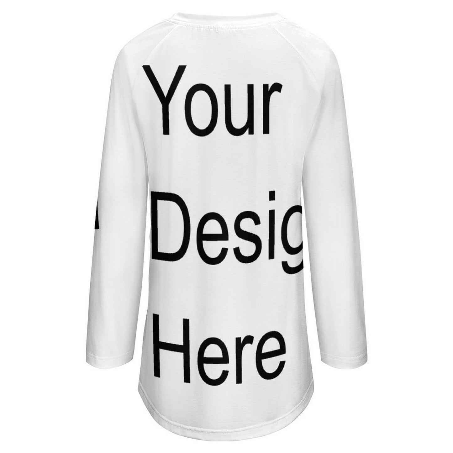 Custom Full Print T-Shirt - for Women Cotton-Like Crew Neck Long Sleeve Oversized Fit T-Shirt for Spring/Autumn/Winter