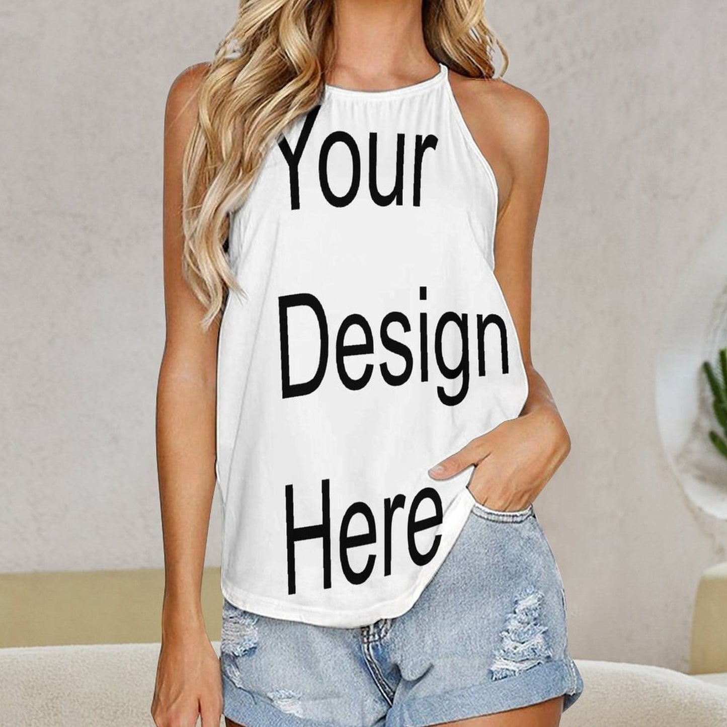 Custom Full Print Tank Top - for Women Polyester Crew Neck Sleeveless Tank Top for Spring & Summer