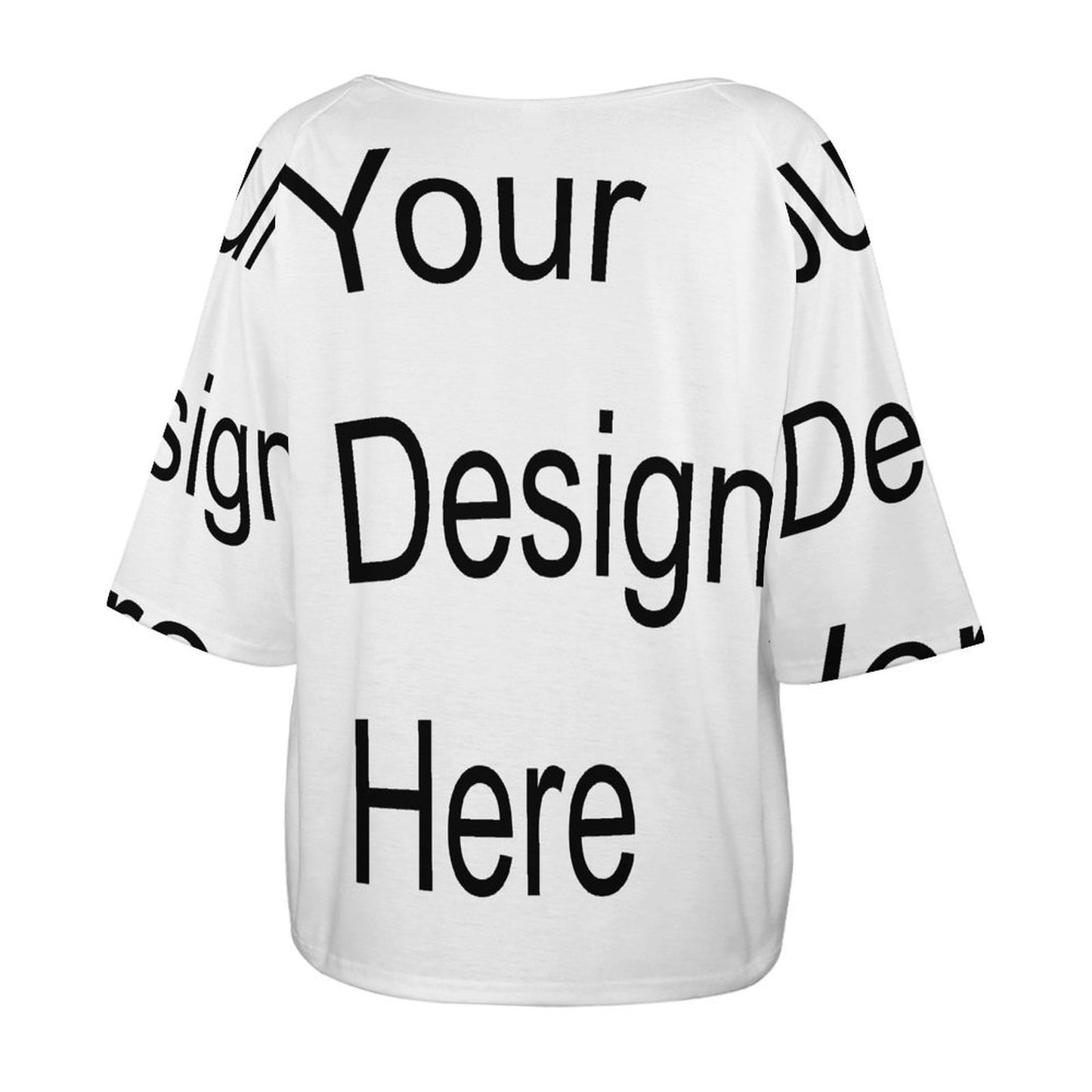 Custom Full Print T-Shirt - Women's Relaxed Fit Polyester Off-Shoulder Half Sleeve T-Shirt for Spring & Summer