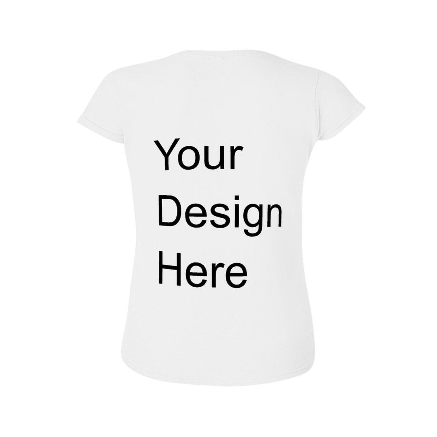 Custom Placement Print T-Shirt - Women Cotton Crew Neck Short Sleeve Tee for Spring & Summer