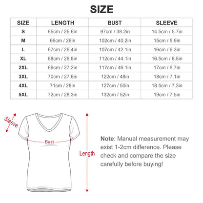 Custom Full Print T-Shirt - Women's Polyester V Neck Short Sleeve Tee for Spring & Summer