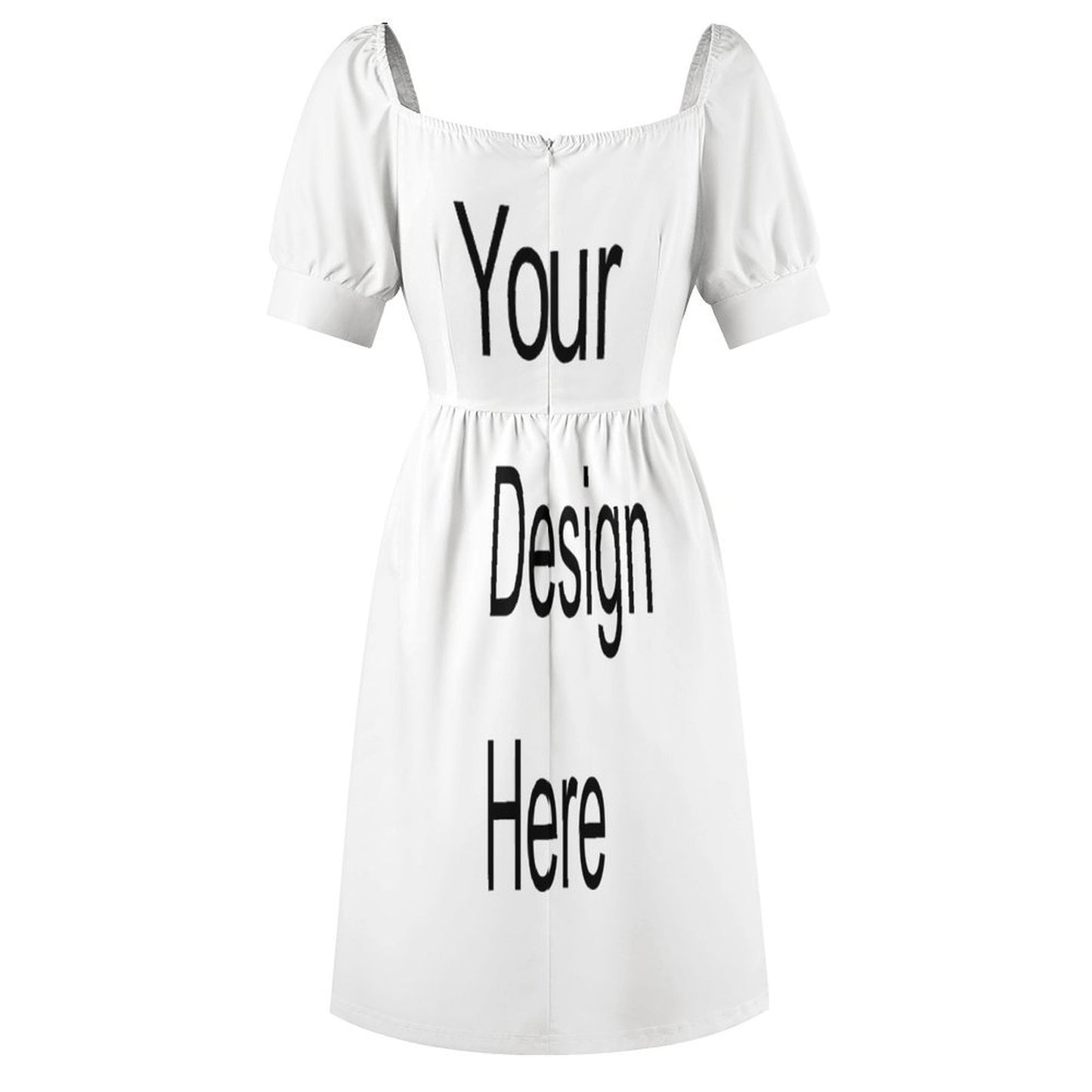 Custom Full Print Dress - Women Polyester V-Neck Short Sleeve Sweetheart Dress for Spring & Summer