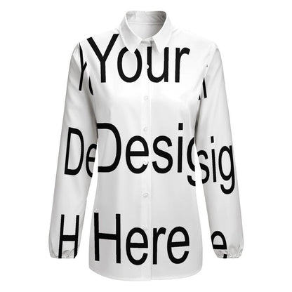 Custom Full Print Shirt - Women's Polyester Long-Sleeve Retro Casual Shirt for Spring & Summer