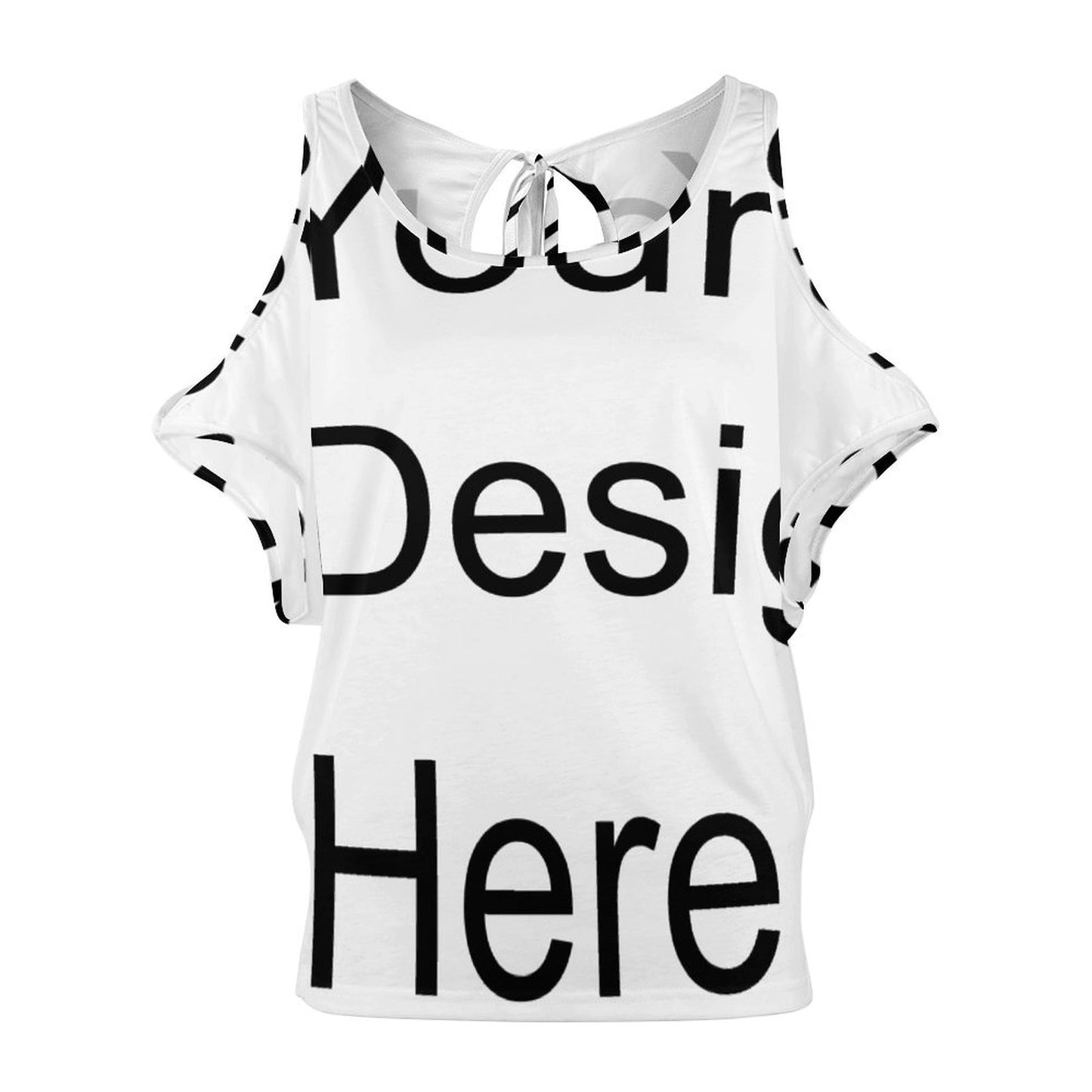 Custom Full Print T-Shirt - Women Cotton Off Shoulder Short Sleeve Tee for Spring & Summer