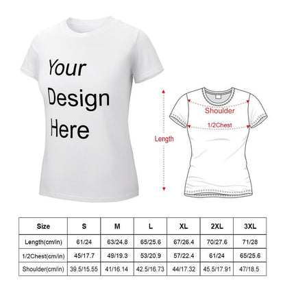 Custom Placement Print T-Shirt - Women Cotton Crew Neck Short Sleeve Tee for Spring & Summer