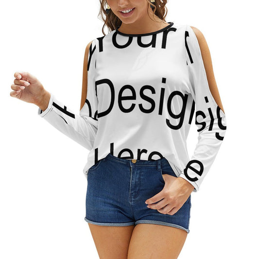 Custom Full Print T-Shirt - Women's Cotton Crew Neck Long Sleeve Tee for Spring/Autumn/Winter