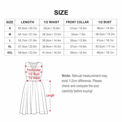 Custom Full Print Dress - Women Milk Silk V Neck Sleeveless Dress for Spring & Summer