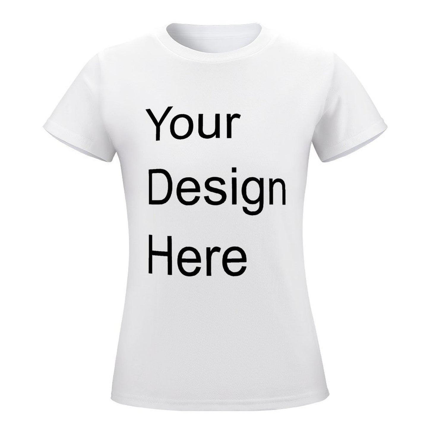 Custom Placement Print T-Shirt - Women Cotton Crew Neck Short Sleeve Tee for Spring & Summer