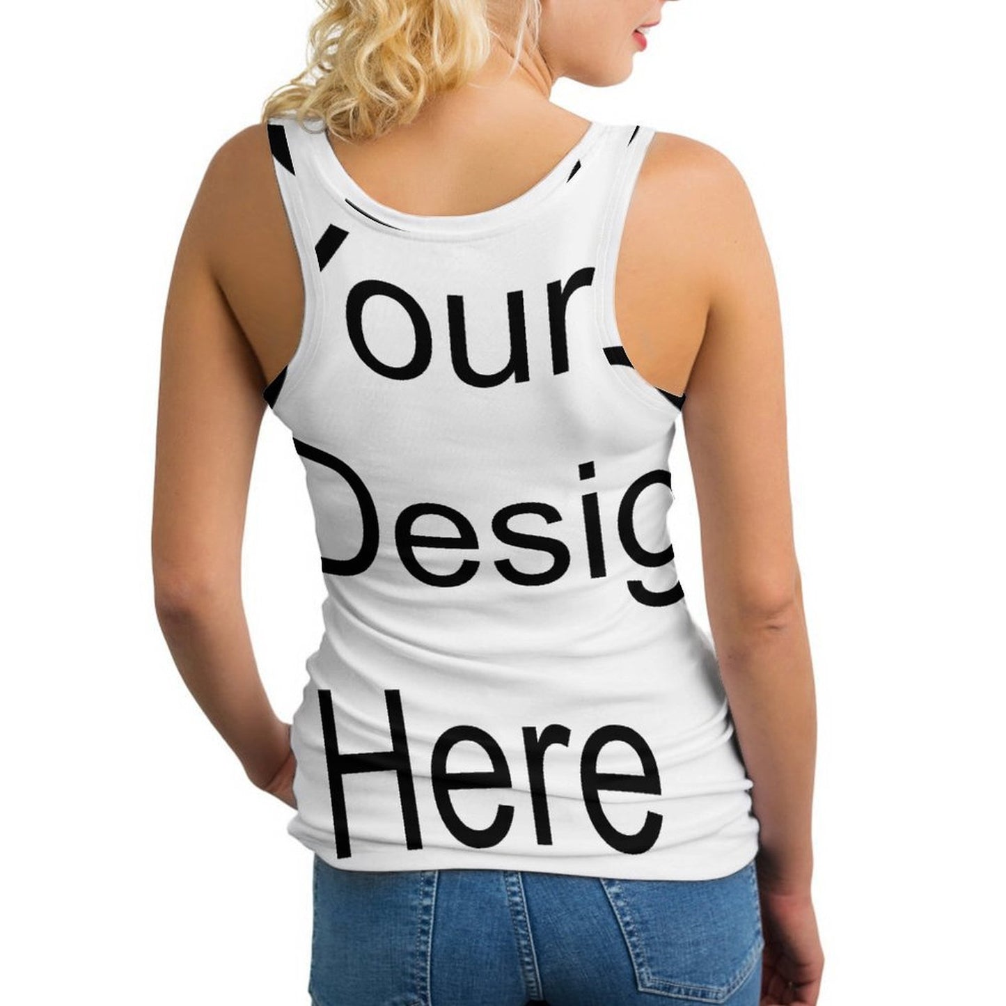 Custom Full Print Tank Top - for Women Milk Silk Crew Neck Sleeveless Sports Tank Top for Spring & Summer