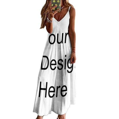 Custom Full Print Dress - Women Polyester Strap and Ankle Length Dress for Spring & Summer