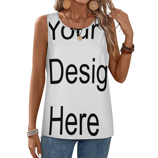 Custom Full Print Tank Top - for Women Milk Silk Crew Neck Sleeveless Sports Tank Top for Spring & Summer