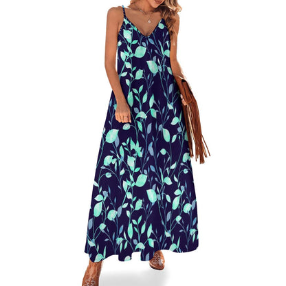 Custom Full Print Dress - Women Polyester Strap and Ankle Length Dress for Spring & Summer