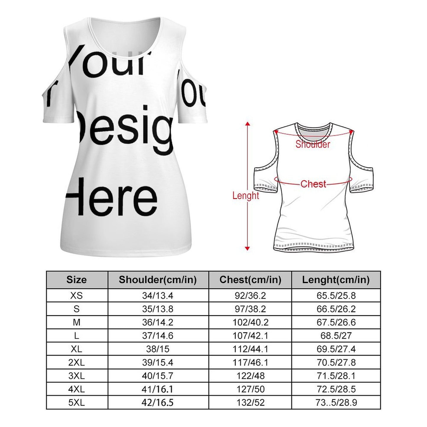 Custom Full Print T-Shirt - Women Polyester U Neck Short Sleeve T-Shirt for Spring & Summer