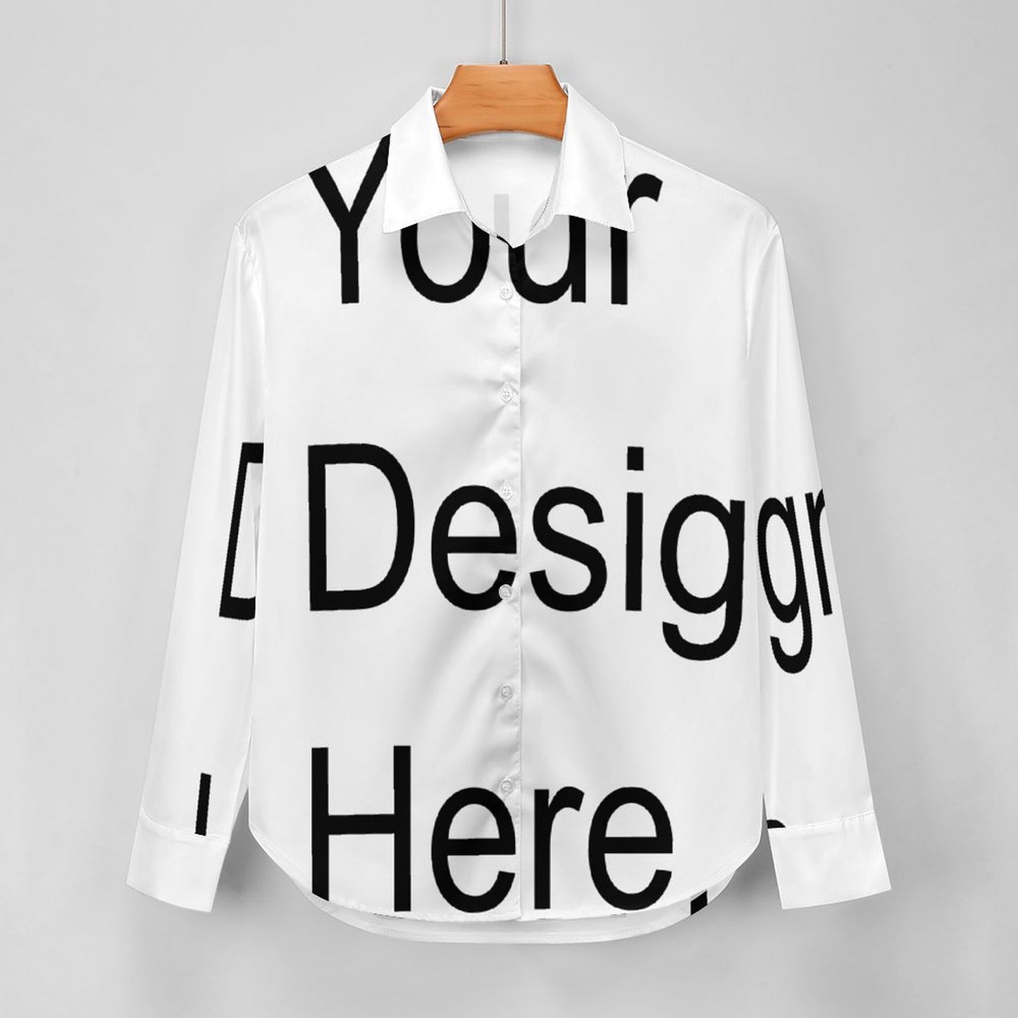 Custom Full Print Shirt - Women's Velvet Long-Sleeve Shirt for Spring & Summer