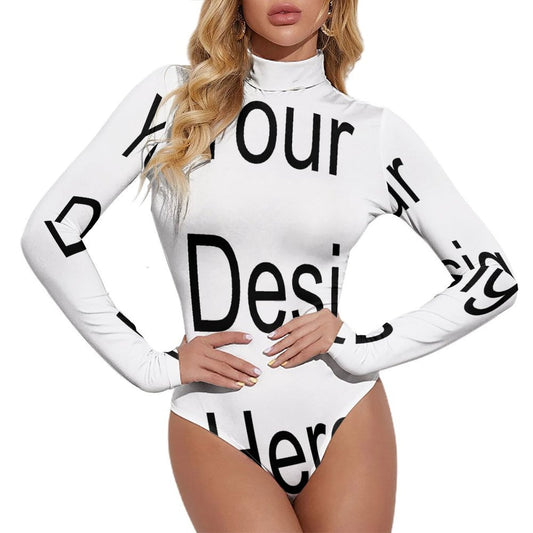 Custom Full Print Jumpsuit - Women's Polyester High-Neck Long-Sleeve Jumpsuit for Spring/Summer