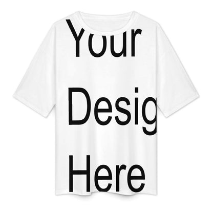 Custom Full Print T-Shirt - for Women Cotton Crew Neck Half Sleeve Drop-Shoulder Tee for Spring & Summer