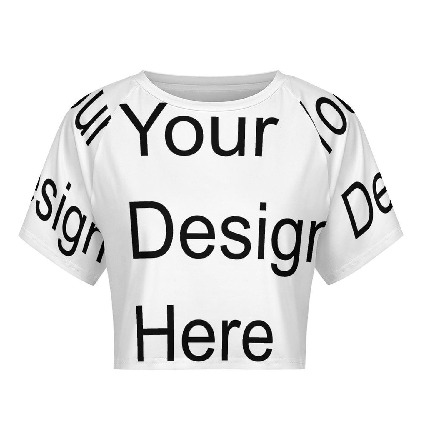 Custom Full Print T-Shirt - Women Milk Silk Crew Neck Short Sleeve Crop Top Tee for Spring & Summer