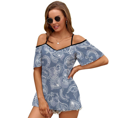 Custom Full Print Dress - Women Polyester Shoulder-Strap Half Sleeve Short Dress for Spring & Summer