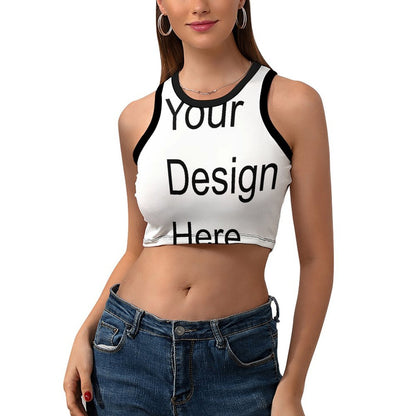 Custom Full Print Tank Top - for Women Polyester Cropped Tank Top with Racerback Design for Spring & Summer