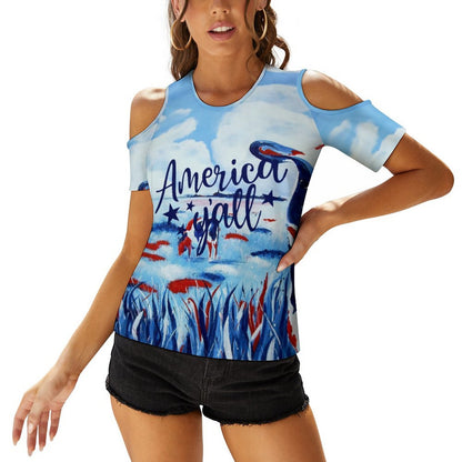 Custom Full Print T-Shirt - Women Polyester U Neck Short Sleeve T-Shirt for Spring & Summer