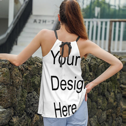 Custom Full Print Tank Top - Women's Polyester Loose Tie-Back Casual Tank Top for Spring & Summer