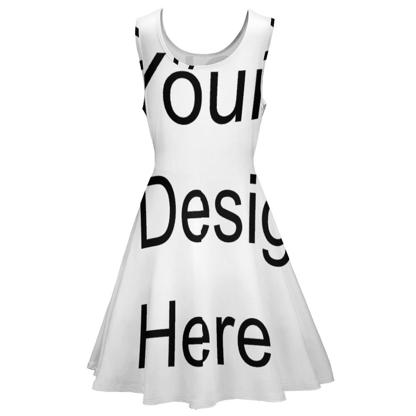 Custom Full Print Dress - Women Polyester U Neck Sleeveless Dress for Spring & Summer