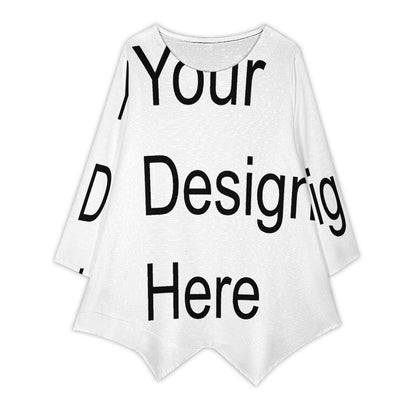 Custom Full Print Top - Women's Linen-Look Long-Sleeve Top for Spring/Autumn/Winter