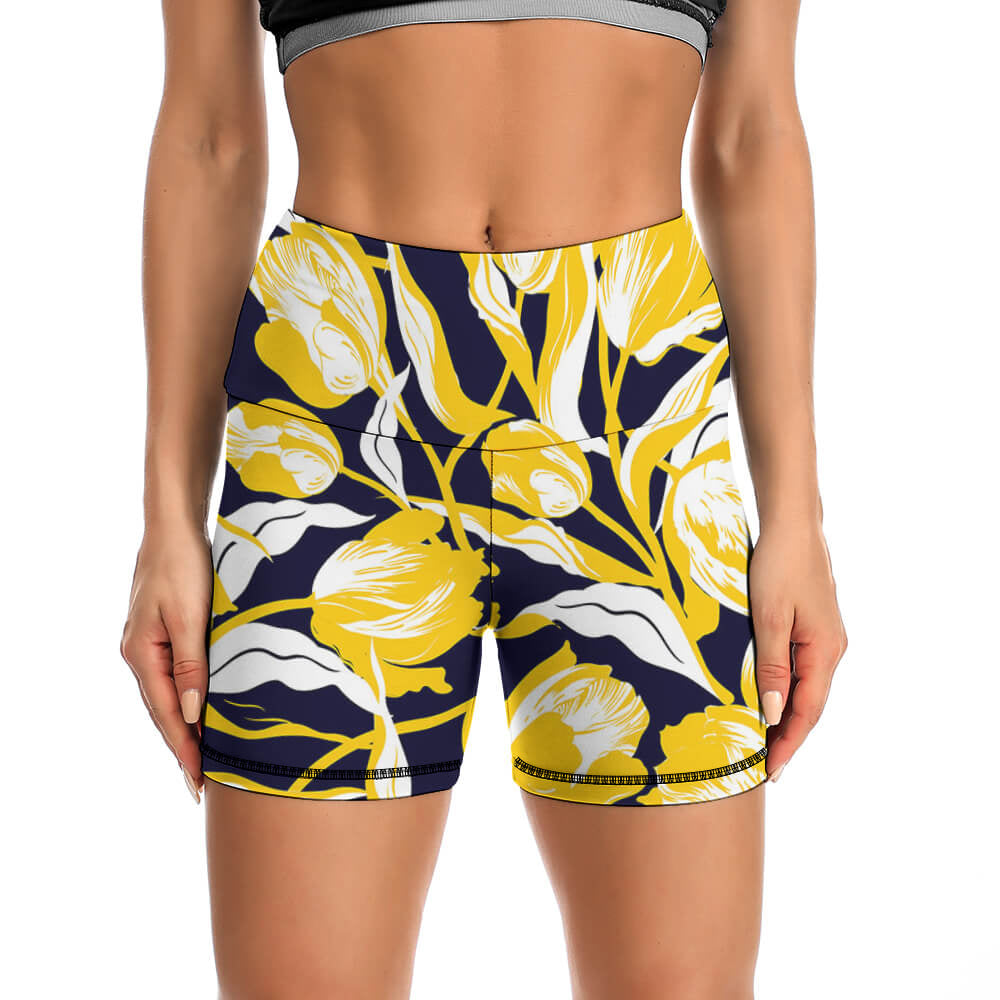 Custom Full Print Yoga Short - Women's Polyester Yoga Shorts