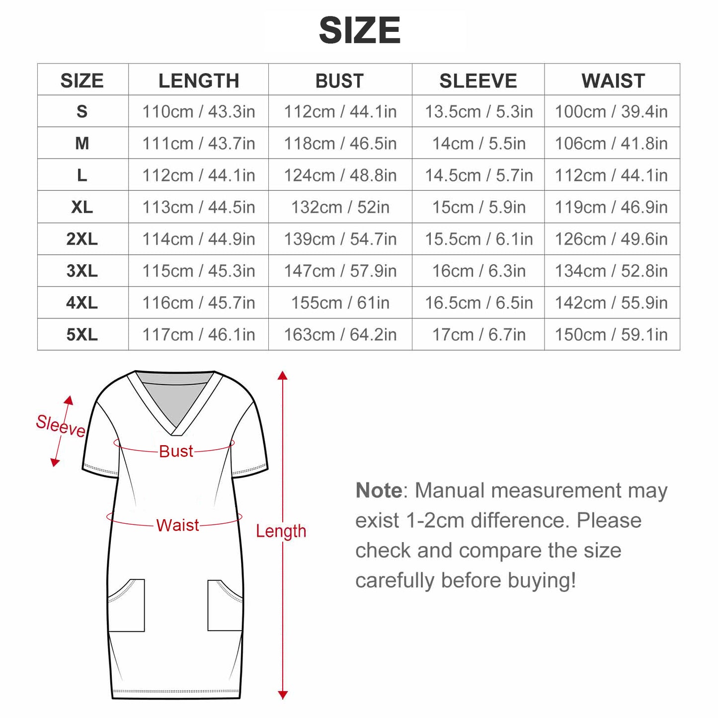 Custom Full Print Dress - Women V-Neck Short Sleeve Relaxed Fit Pocket Dress for Spring & Summer