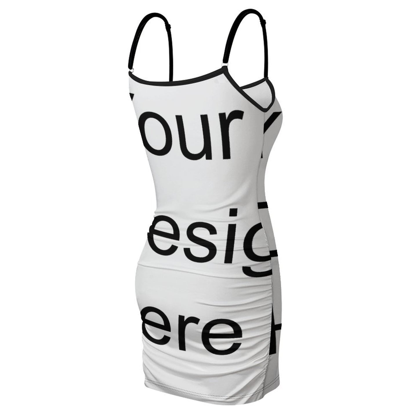 Custom Full Print Dress - Women's Polyester Adjustable Strap Bodycon Dress for Spring & Summer