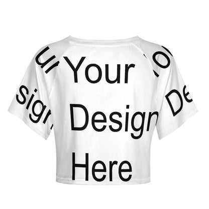 Custom Full Print T-Shirt - Women Milk Silk Crew Neck Short Sleeve Crop Top Tee for Spring & Summer