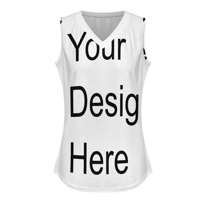 Custom Full Print Tank Top - Women's Ribbed Knit V-Neck Tank Top for Spring & Summer