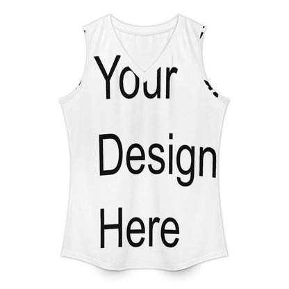 Custom Full Print Tank Top - Women's Ribbed Knit V-Neck Tank Top for Spring & Summer