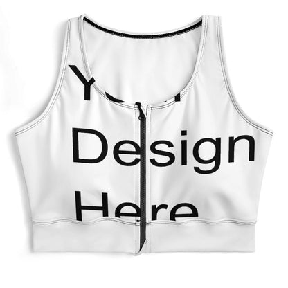 Custom Full Print Tank Top - Women's U-Neck Zip-Up Yoga Tank Top for Spring & Summer