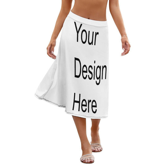 Custom Full Print Skirt - Women's Mid-Length Wrap Skirt for Spring & Summer