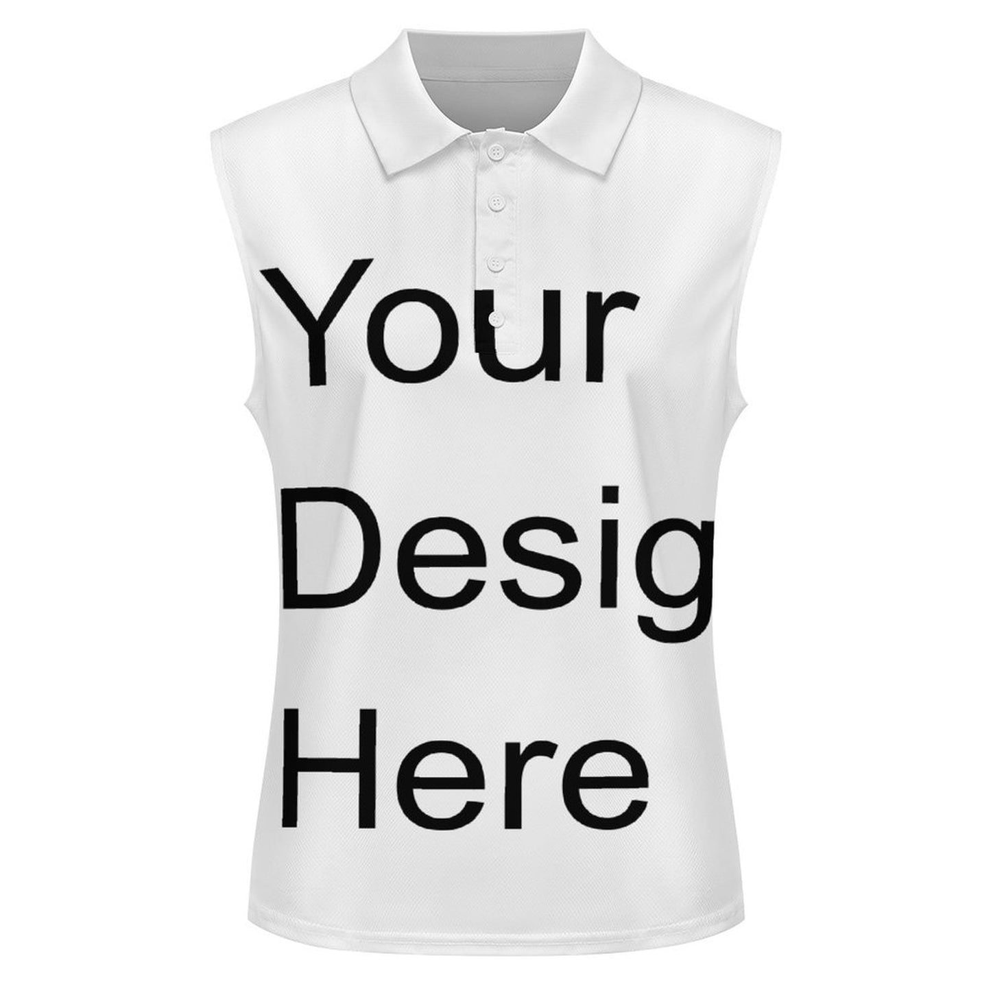 Custom Full Print Polo - Women's Polyester Button-down Polo Collar Sleeveless Polo for Spring & Summer