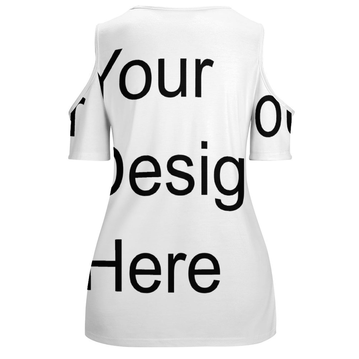 Custom Full Print T-Shirt - Women Polyester U Neck Short Sleeve T-Shirt for Spring & Summer