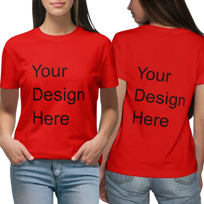 Custom Placement Print T-Shirt - Women Cotton Crew Neck Short Sleeve T-Shirt for Spring & Summer