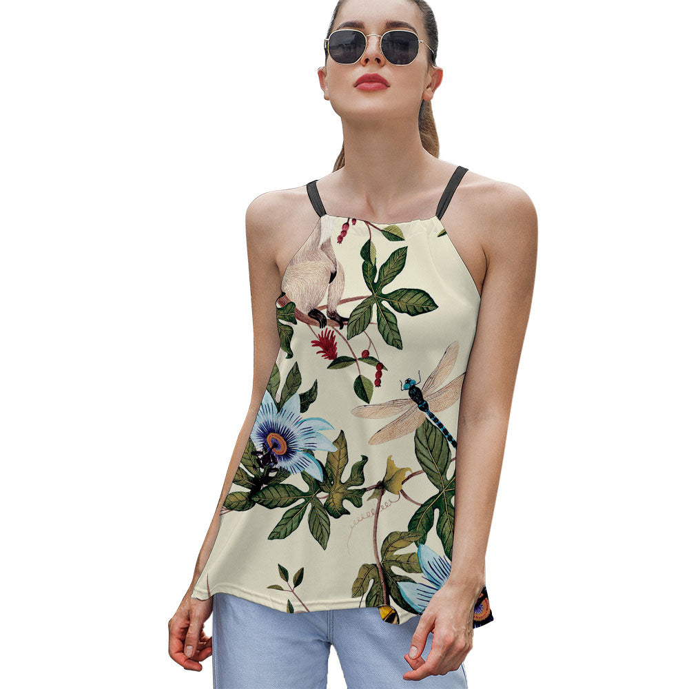 Custom Full Print Tank Top - Women's Polyester Loose Tie-Back Casual Tank Top for Spring & Summer