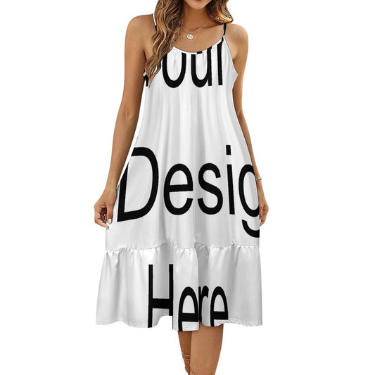 Custom Full Print Dress - Women Four-way Stretch Spaghetti Strap Maxi Dress for Spring & Summer