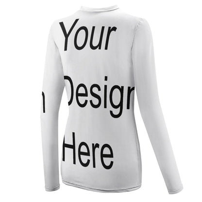 Custom Full Print Shirt - for Women Polyester Crew Neck Long Sleeve Sun Protection Shirt for Spring/Autumn/Winter