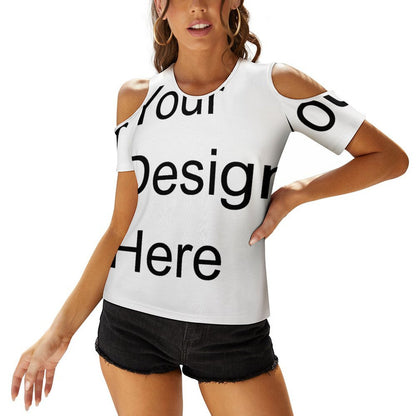 Custom Full Print T-Shirt - Women Polyester U Neck Short Sleeve T-Shirt for Spring & Summer