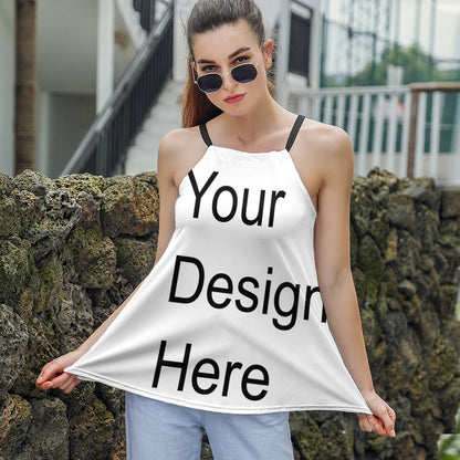 Custom Full Print Tank Top - Women's Polyester Loose Tie-Back Casual Tank Top for Spring & Summer