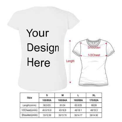 Custom Placement Print T-Shirt - Women Cotton Crew Neck Short Sleeve Tee for Spring & Summer