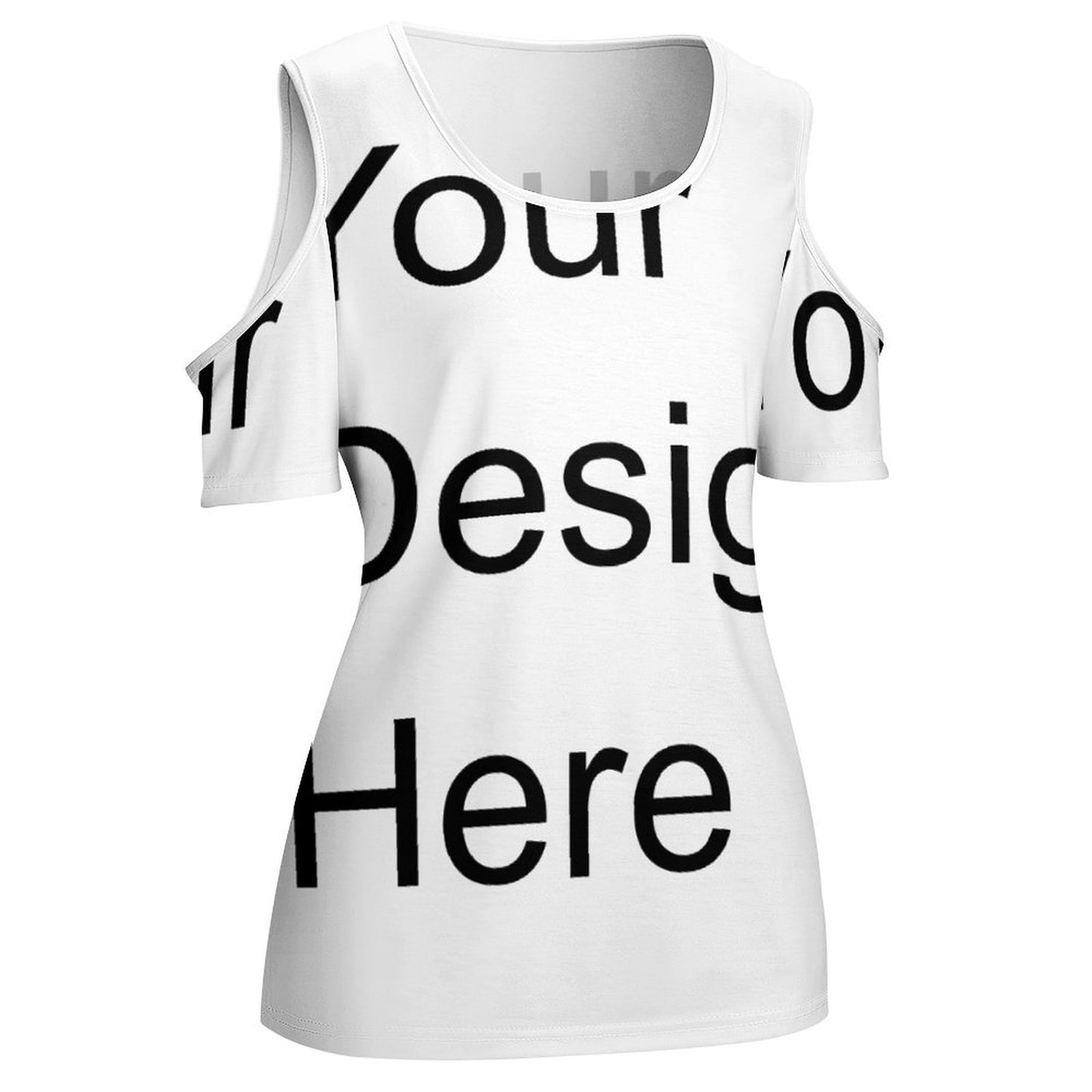 Custom Full Print T-Shirt - Women Polyester U Neck Short Sleeve T-Shirt for Spring & Summer