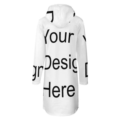 Custom Full Print Dress - Women's Polyester Hooded Pocket Long Sleeve Dress for Autumn & Winter